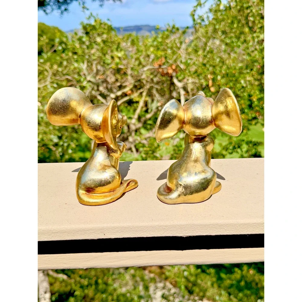 Anthony Freeman McFarlin Gold Leaf Mice Figurines MCM Japan Pair Vintage
